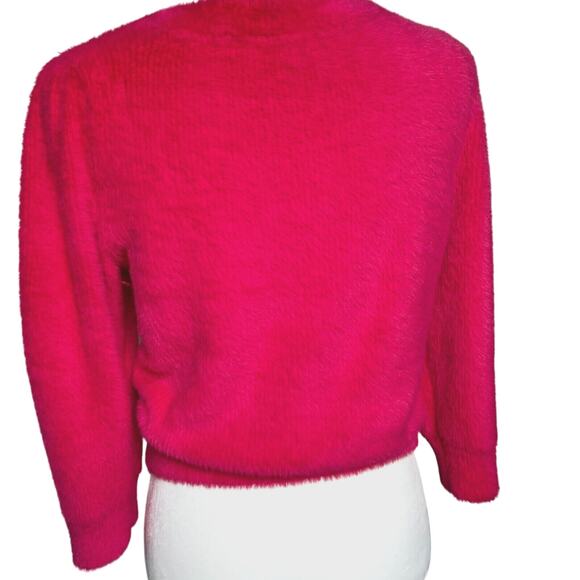 FREE PEOPLE Women's Medium Pink Moonbeam Pullover Sweater Super Soft Furry Fuzzy - Picture 4 of 10
